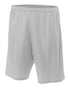 A4 9" Lined Tricot Mesh Short (N5296), Color 'Silver'